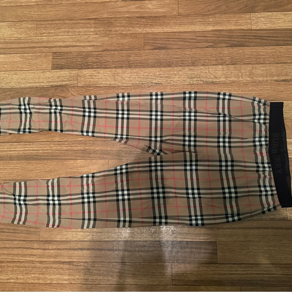 Burberry Beige and Black Checkered Trousers